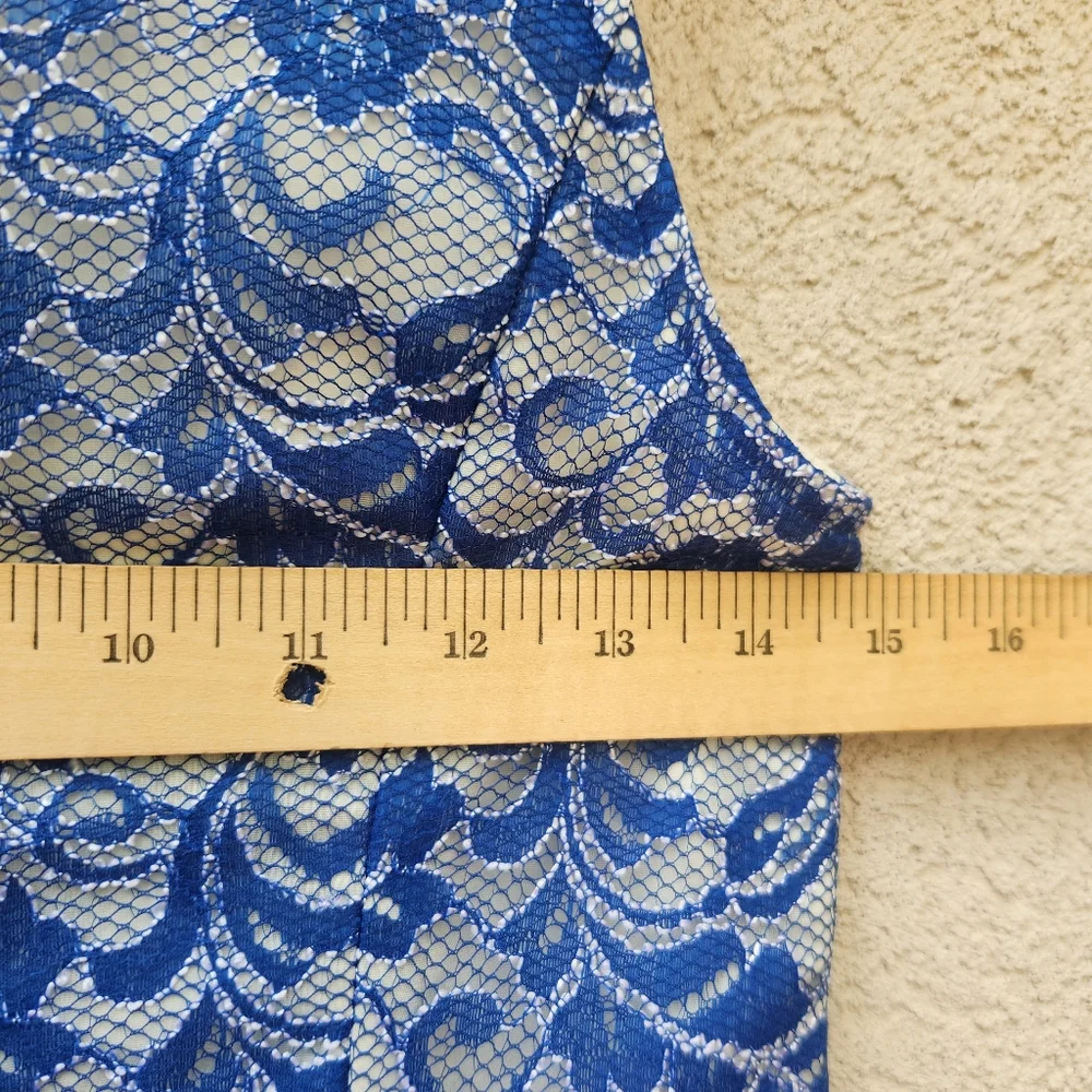 ABS Allen Schwartz Women's Dress Size 4 Blue Floral Lined Classic NWT Made USA - Picture 9 of 10